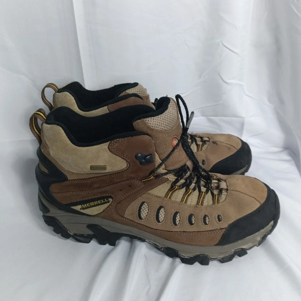 Merrell Kinetic Mid Waterproof Birch Mens Hiking Boots Brown J88083 Size 11.5 s3
